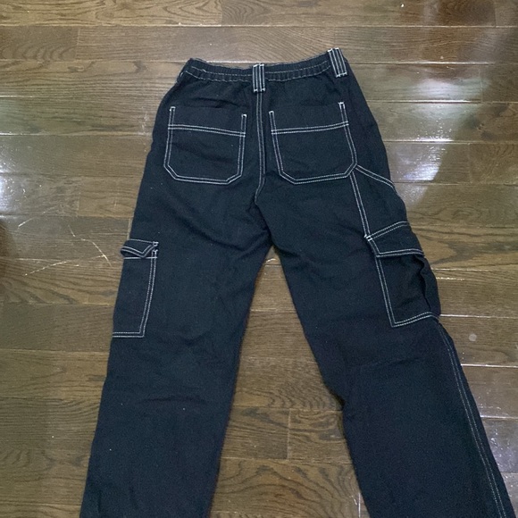 Urban Outfitters BDG Black Carpenter Cargo pants w/ White contrast stitching - Picture 6 of 7